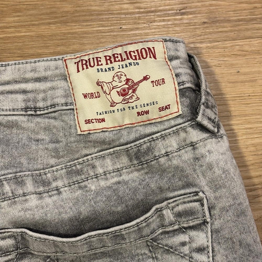 True Religion Jeans Women's 31 Jennie Curvy Mid Rise Skinny Gray Acid Wash Retro - Picture 13 of 16